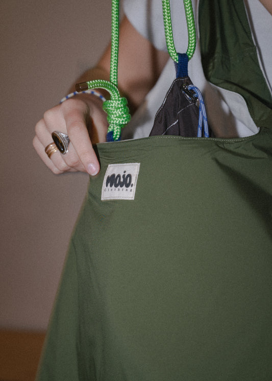 Mojo Bag (kaki & denim blanc)