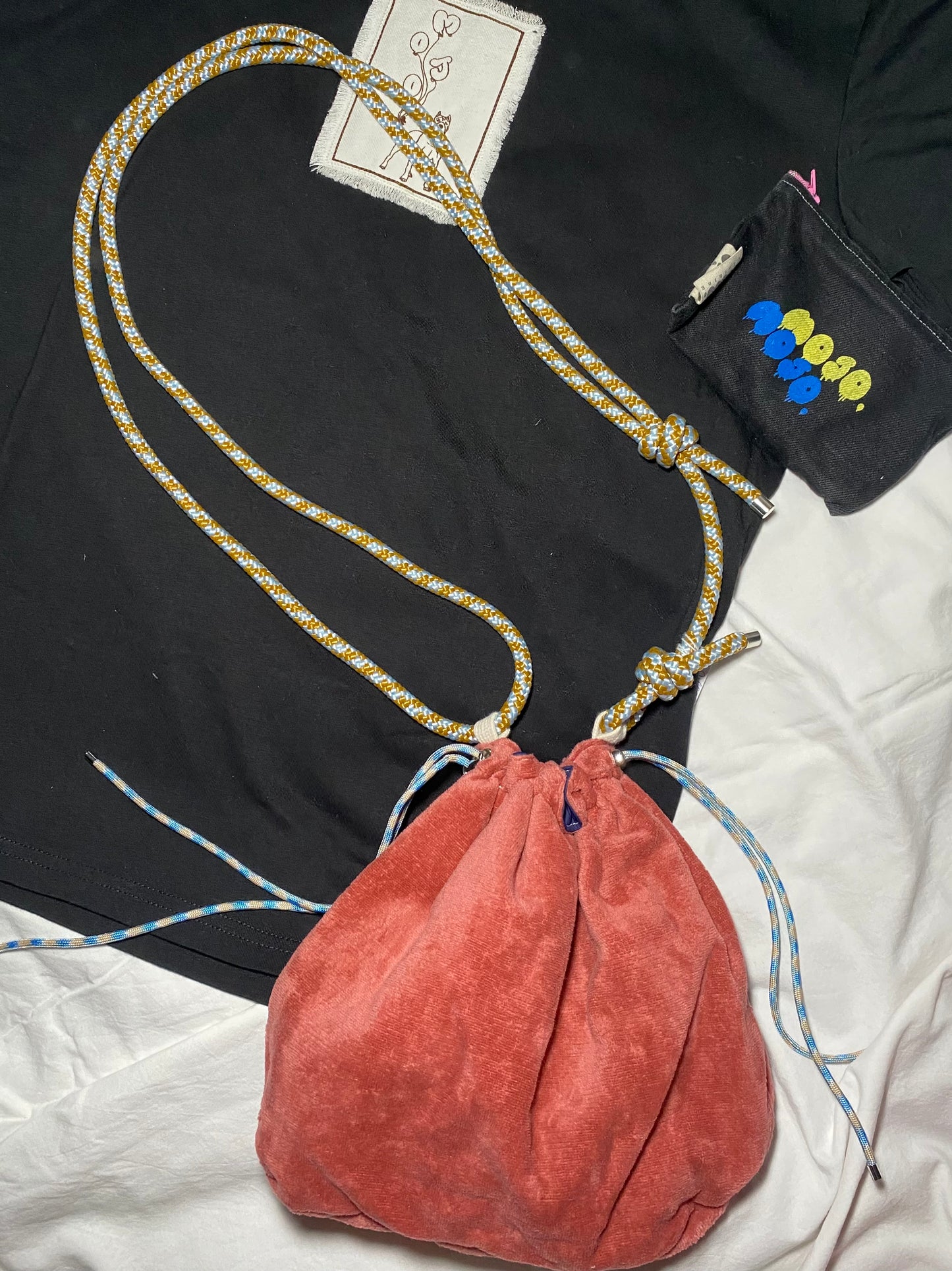 MojoBourse en imperméable marine et tissu éponge pêche 🐈