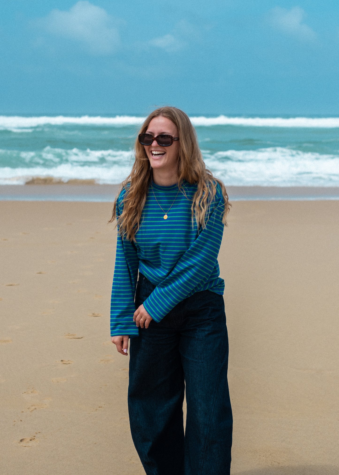 Mojo Longsleeve (rayures vertes et bleues)