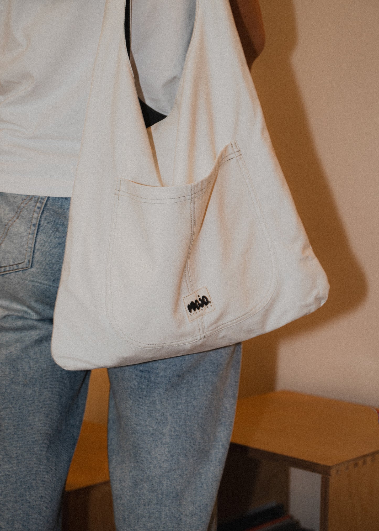 Mojo Bag (kaki & denim blanc)