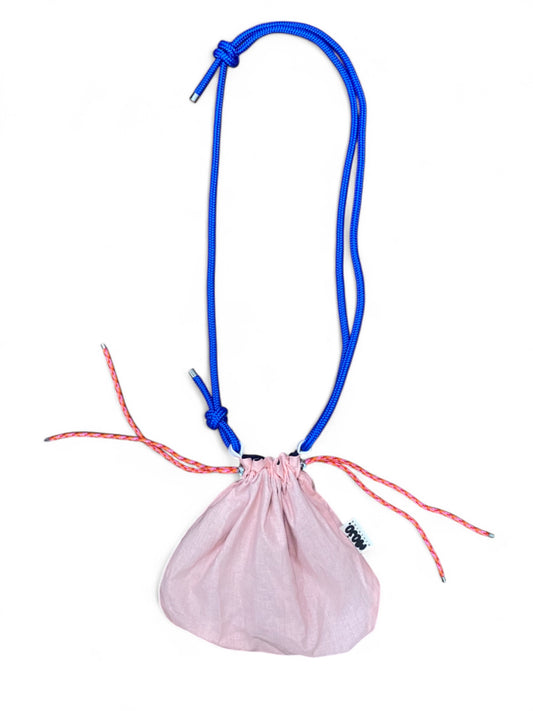 MojoBourse 🪁 (triple gaze de coton marine et coton rose pastel/corail)