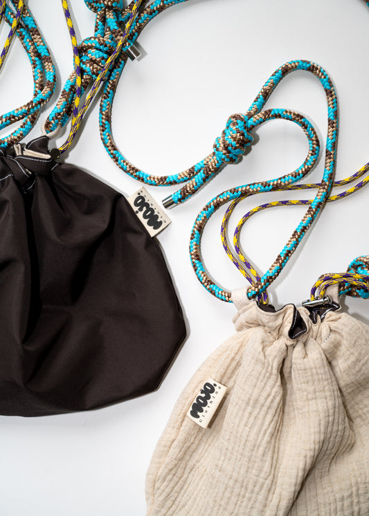 Mojo Bourse (imperméable marron & gaze de coton sable)