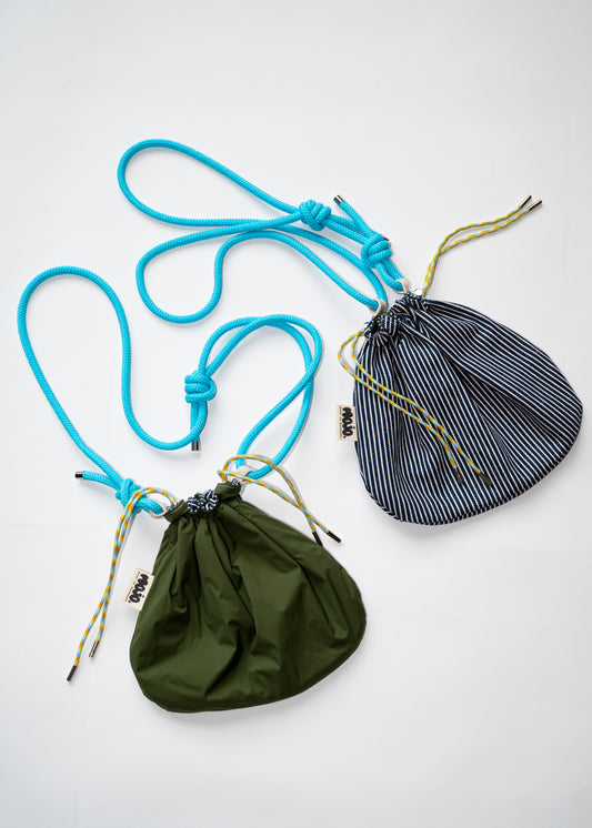 Mojo Bourse (imperméable kaki & denim rayé)