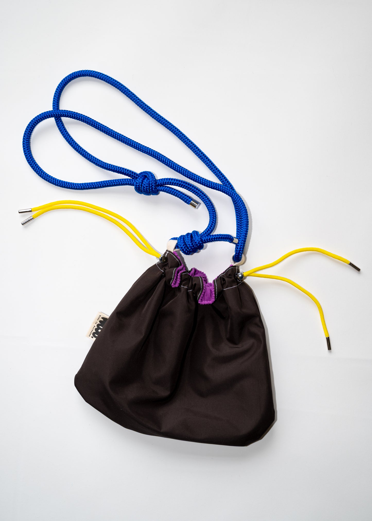 Mojo Bourse (velours violet & imperméable marron)