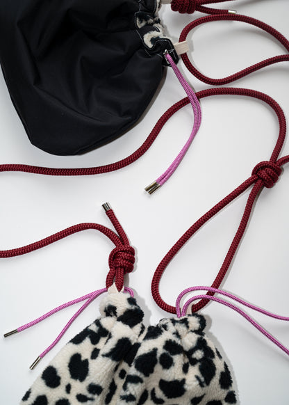 Mojo Bourse (polaire motif vache & imperméable noir)