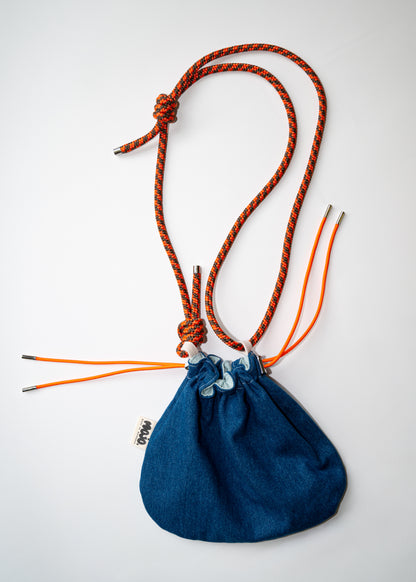 Mojo Bourse (denim & gaze de coton vert d'eau)