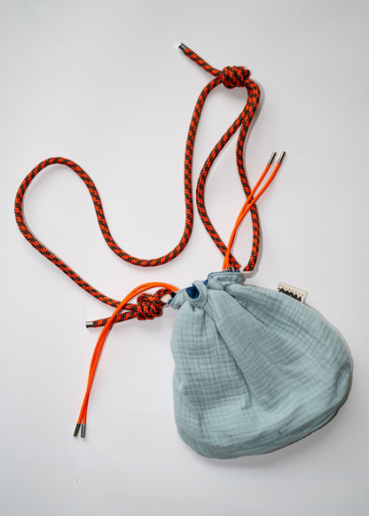 Mojo Bourse (denim & gaze de coton vert d'eau)