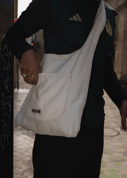 Mojo Bag (denim écru & imperméable marron)