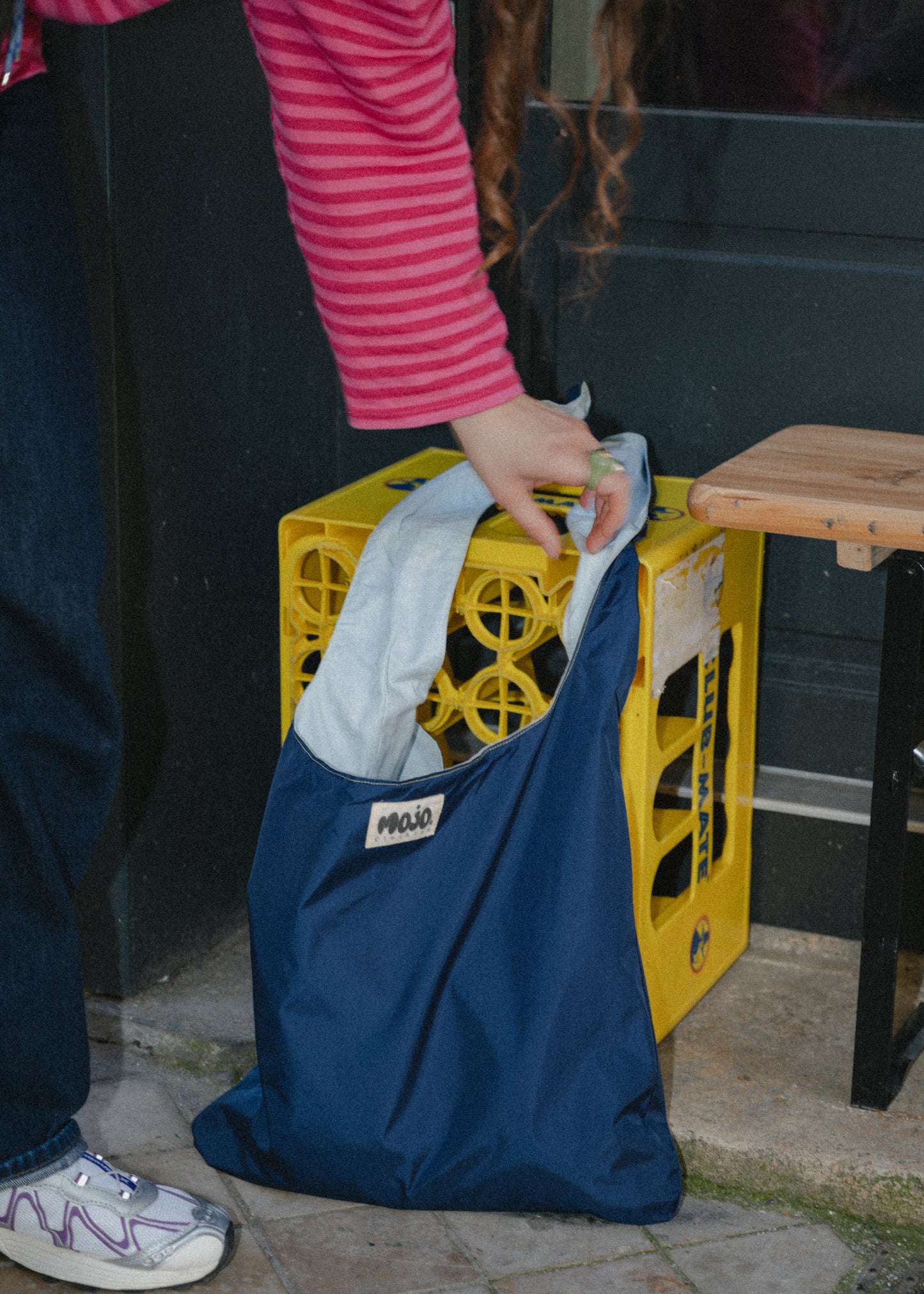 Mojo Bag (imperméable marine & coton bleu ciel)