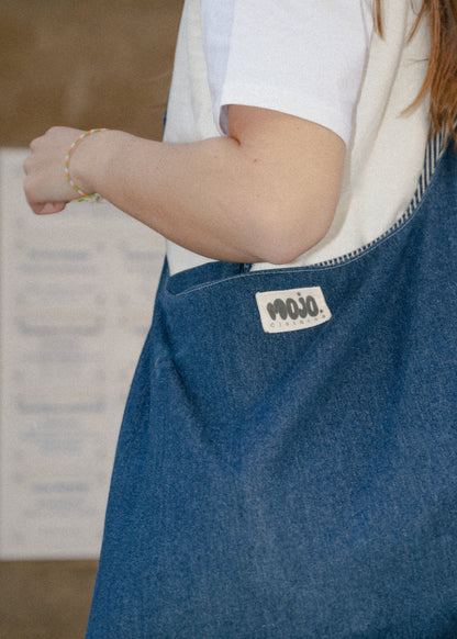 Mojo Bag (denim marine & denim rayé)