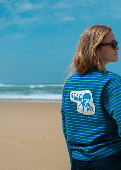 Mojo Longsleeve (rayures vertes et bleues)