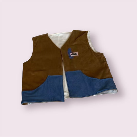 Gilet réversible en velours côtelé