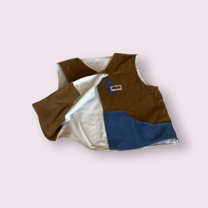 Gilet réversible en velours côtelé