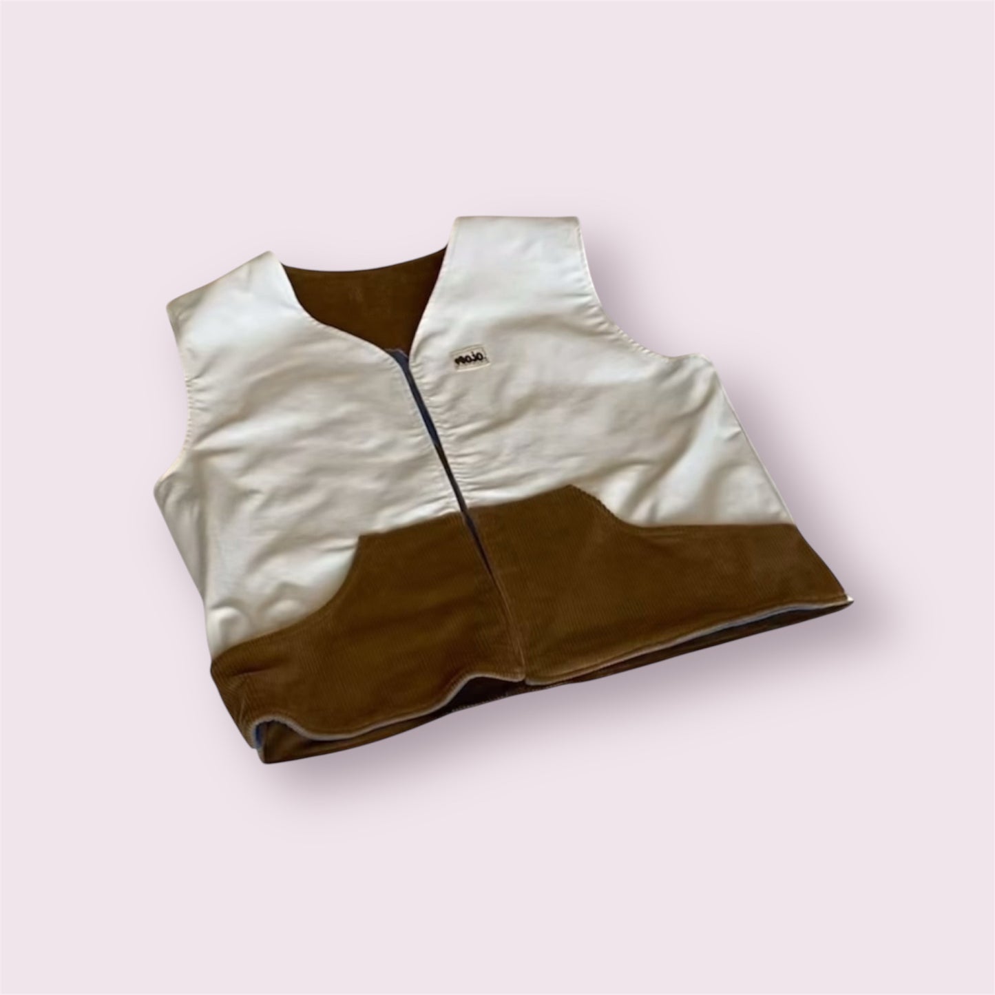 Gilet réversible en velours côtelé